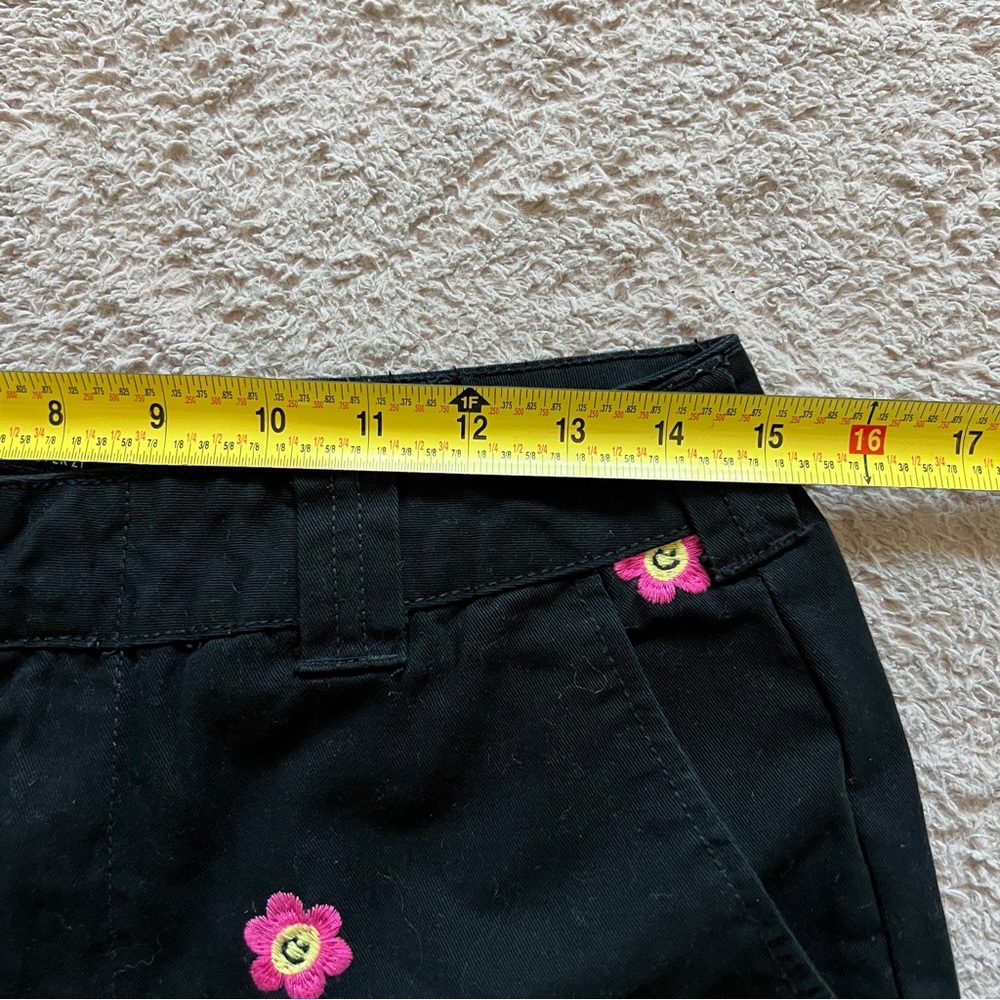 Forever 21 High Rise Happy Face Flower Embroidered Cotton Pants Preppy Sz M - Picture 5 of 7